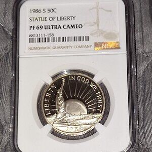 1986-S Proof Statue Of Liberty Half Dollar...NGC PF69... Ultra Cameo... In Slab